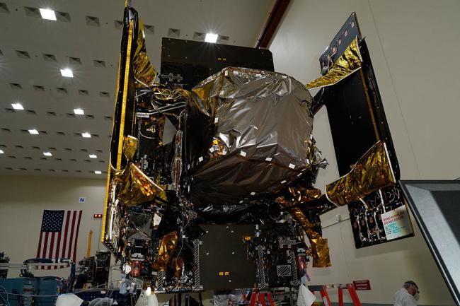 The TEMPO instrument at Maxar being integrated with the spacecraft IS-40e.
